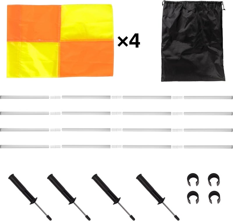 Nbguigdstr Spring Loaded 5FT Corner Flags for Soccer Field Set with Storage Bag, Universal Adjustable Speed and Agility Training Equipment, Soccer Agility Poles-White - Image 2